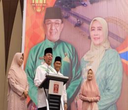   Bupati Wardan saat menghadiri kegiatan Silaturrahmi dan Buka Puasa Bersama Pemkab Inhil dengan KKIH Pekanbaru, Selasa (28/5/2019) di salah hotel di Pekanbaru. 