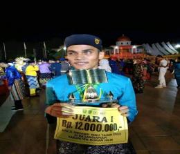 Gusnanda, qori asal Kabupaten Kepulauan Meranti saat meraih terbaik 1 pada MTQ Riau di Rohil.