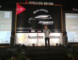 Branch Manager Nusantara Berlian Motor, Gunawan saat memberi sambutan pada malam apresiasi konsoumen Expander di Hotel Pangeran, Kamis (21/12/2017).