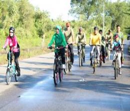 Kegiatan Fun Bike dan Senam Bersama TNI-Polri yang digelar Polres Rohil dalam rangka HUT ke-76 Bhayangkara