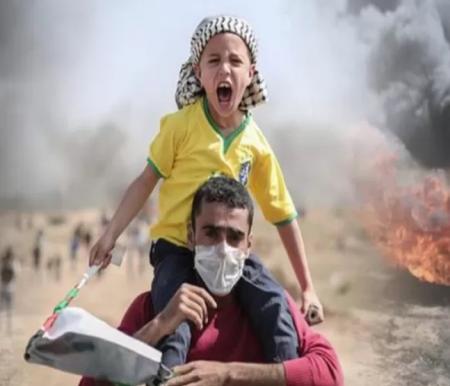 ilustrasi perjuangan warga Palestina