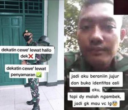 Kisah percintaan anggota TNI viral karena mencari jodoh dengan menyamar jadi pengangguran (foto/int)