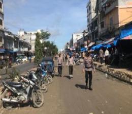 Jajaran Polsek Bagan Sinembah berpatroli jalan kaki (foto/int)