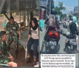 Oknum TNI AU, Praka ANG minta maaf kepada ibu-ibu yang motornya ditendang (foto/int)
