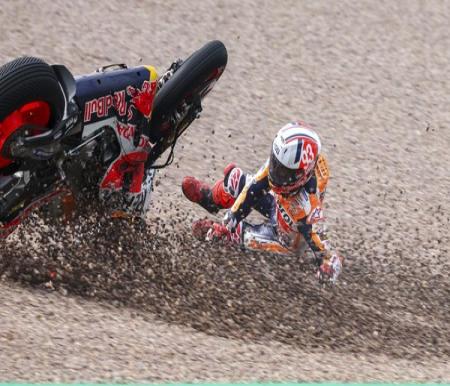 Marquez sering jatuh di lintasan balap (foto/int)