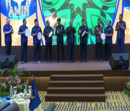 Kegiatan Pendidikan Politik dan Orientasi Bacaleg NasDem Riau di Hotel Grand Elite Pekanbaru.(foto: tribunpekanbaru.com)