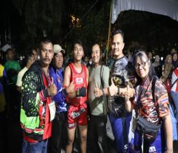 Tim Cabor Muaythai Siak di Porprov X Riau 2022 Kuansing.(foto: diana/halloriau.com)